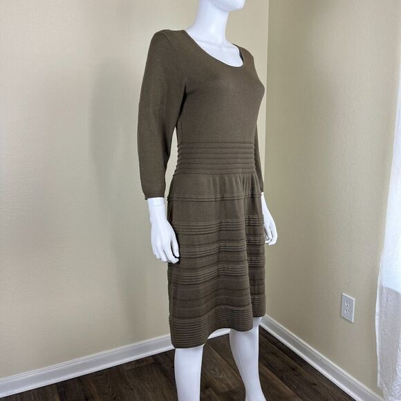 Sundance Women's Size M Sculptured Delight Silk Cotton Sweater Midi Dress Ruffle - Picture 9 of 11